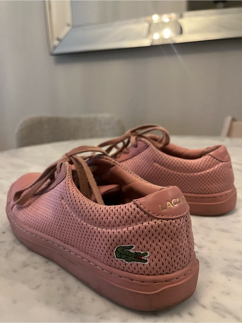 Lacoste | Dusty Pink Mesh Lace-Up Sneakers (US 6\EUR 37)